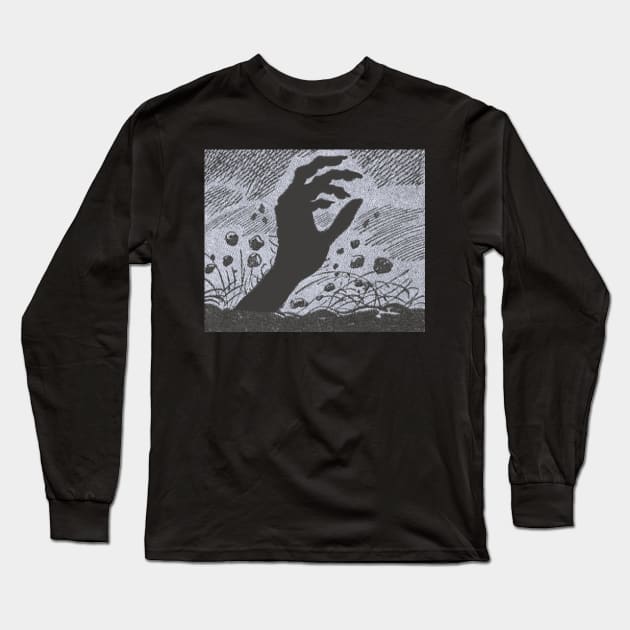 Hand rising from the grave Long Sleeve T-Shirt by Comic Dzyns